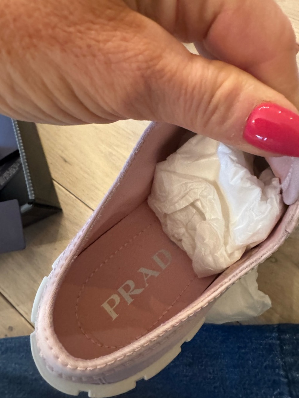 Prada Light Pink Chunky-Soled Sneakers - Picture 6 of 12